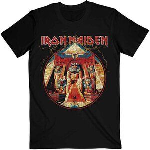 Iron Maiden Powerslave Lightning Circle Graphic Band T-Shirt Vintage Metal 87